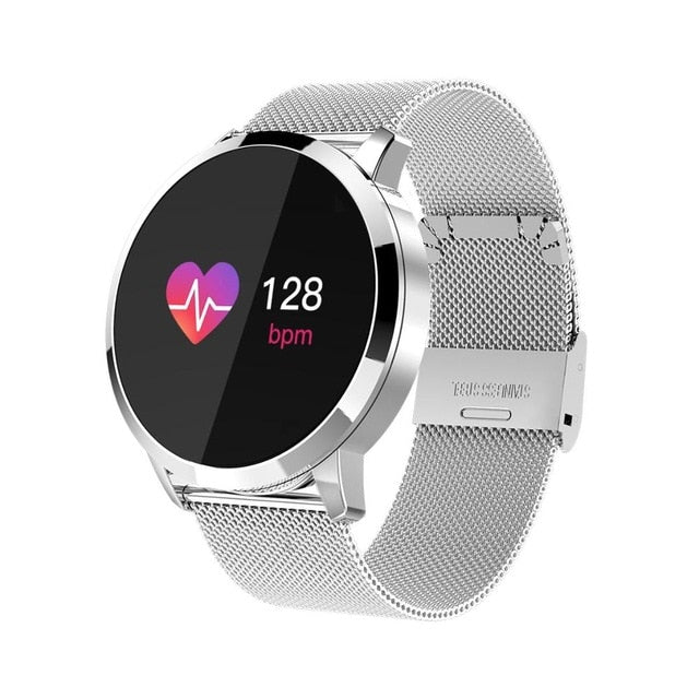 Rundoing Q8 Smart Watch OLED (Silver Leather)